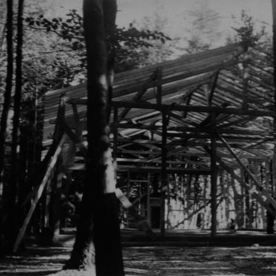 Bild vom Rohbau der Halle, August 1932